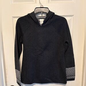 Aspen Women's Grey Nordic Chevron Pullover Sweater Hoodie